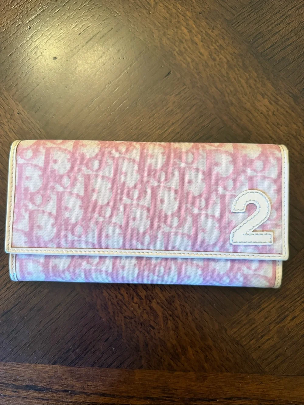 Christian Dior Galliano “2” vintage pink trotter continental wallet Pre-loved